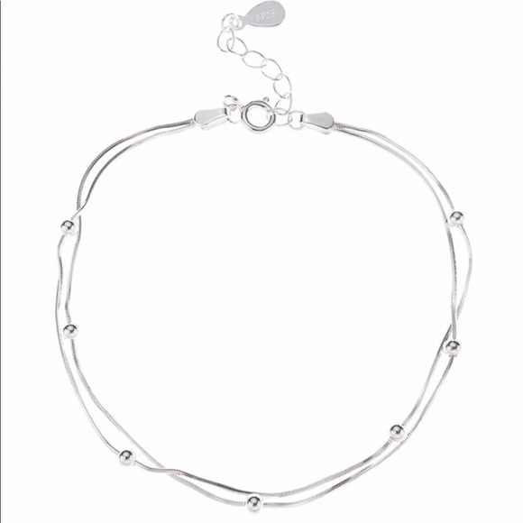 NEW! 925 Sterling Silver Double Chain Bracelet ! - Picture 3 of 13